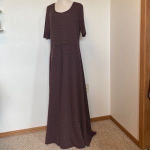 LuLaRoe Ana 3XL Black & Mauve Dots